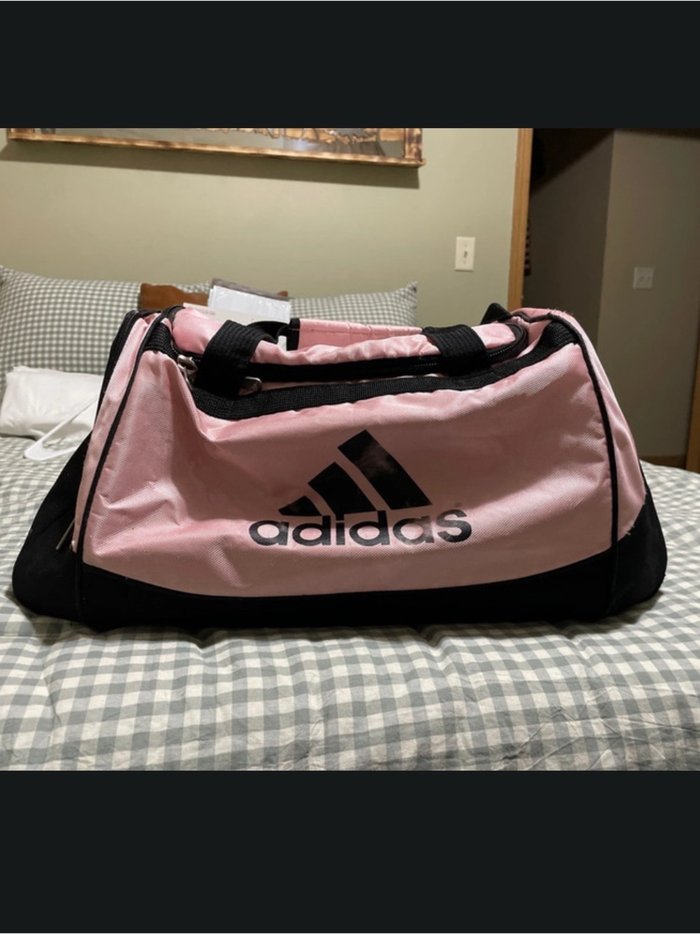 adidas Pink and Black Gym Duffel Bag